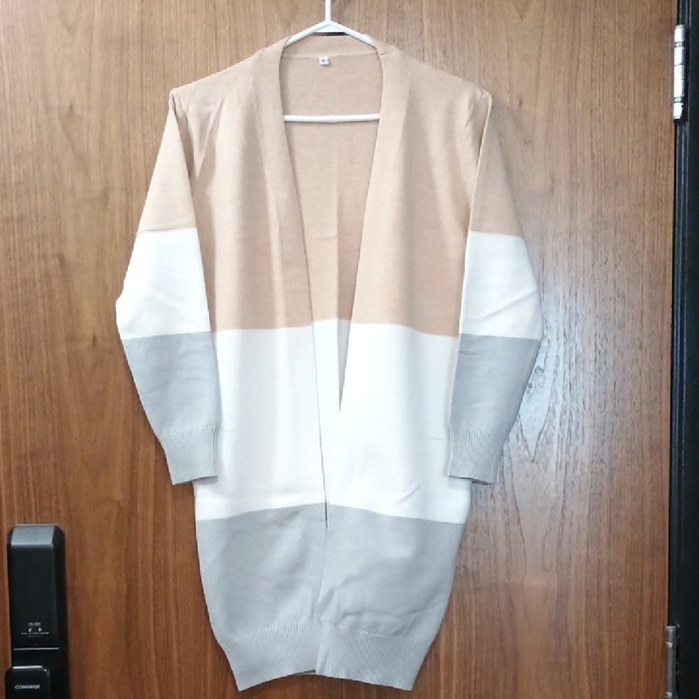 3/$15 Color Block Open Front Cardigan S